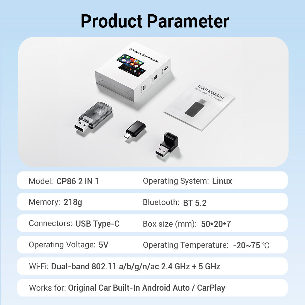 Mini Wireless CarPlay/Android Auto Adapter