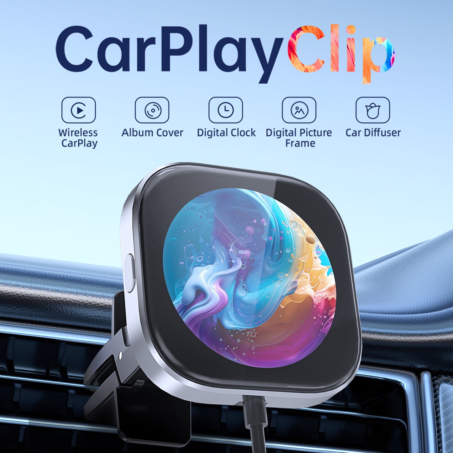 CarPlayClip - Wireless Carplay Adapter With Multi Functional Screen